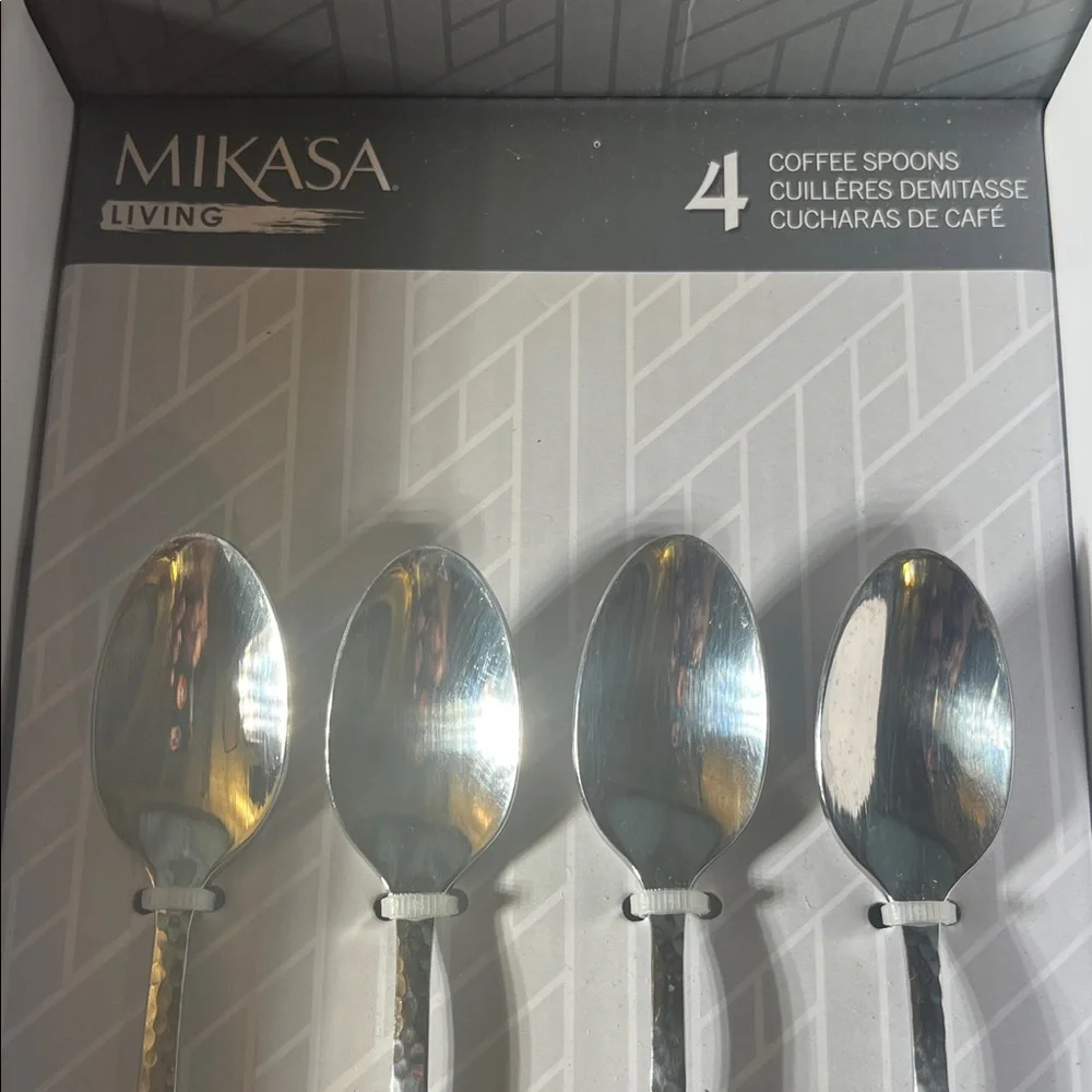 Mikasa Living Silver Coffee Spoons Emilia set of 4